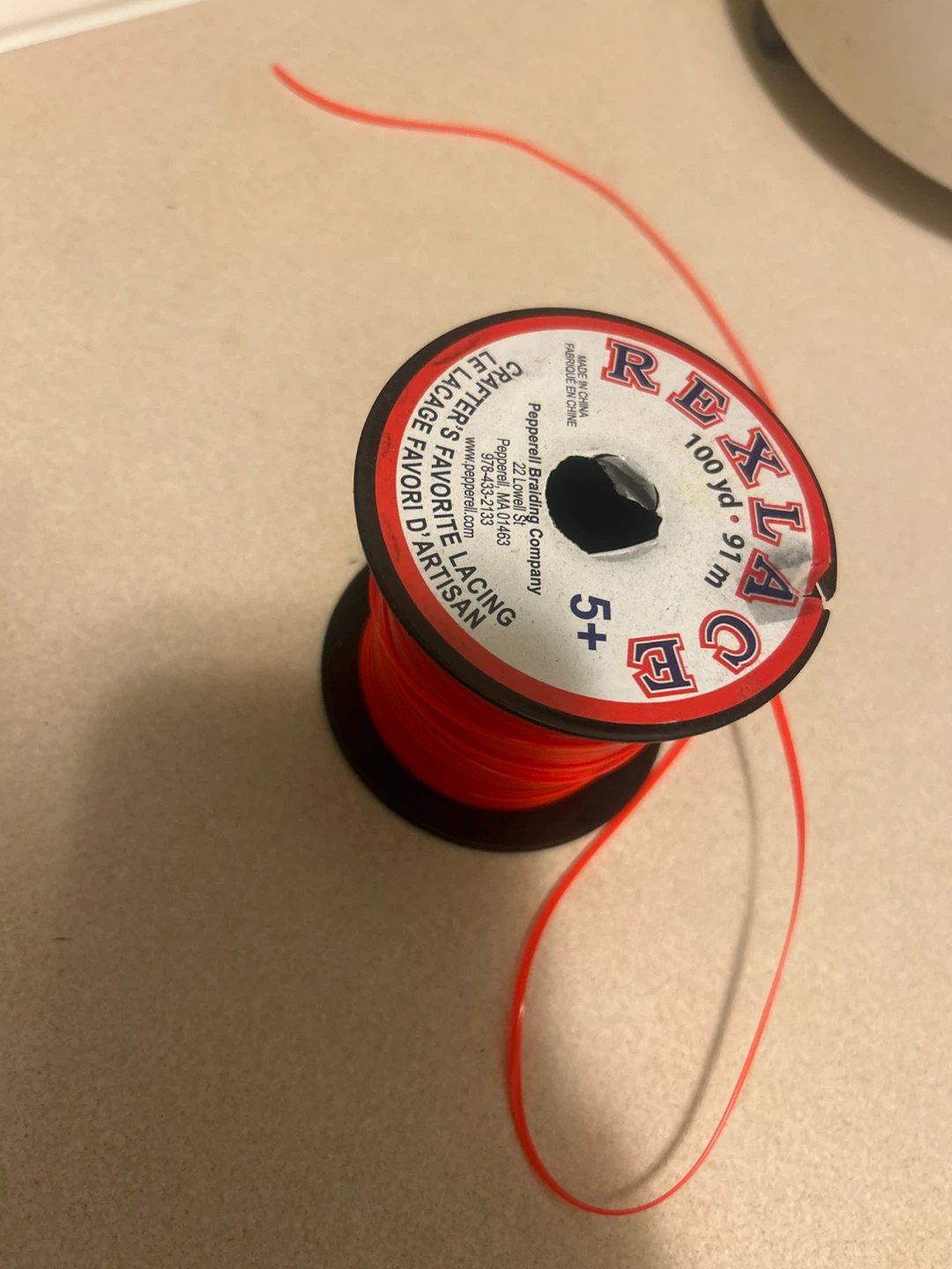 Rexlace 100 yd Orange Crafter's Lacing Cord