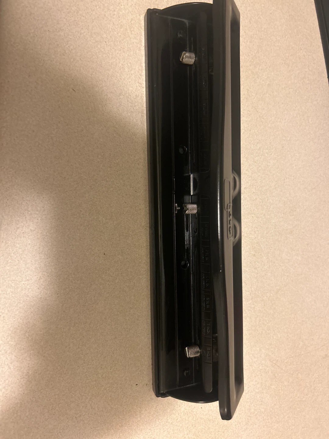 Black 2-Hole Puncher with Adjustable Guide