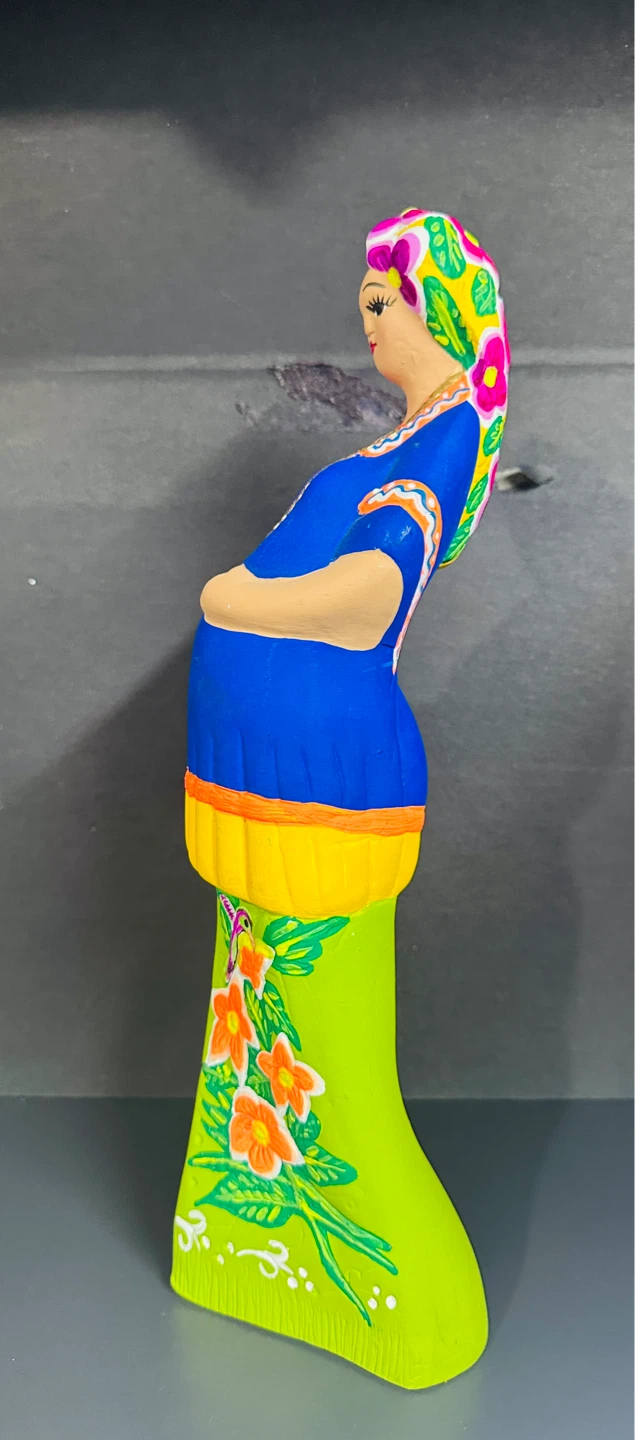 Lupita Ceramic Pregnant Female Mexican Folk Art Hand Painted - photo 4