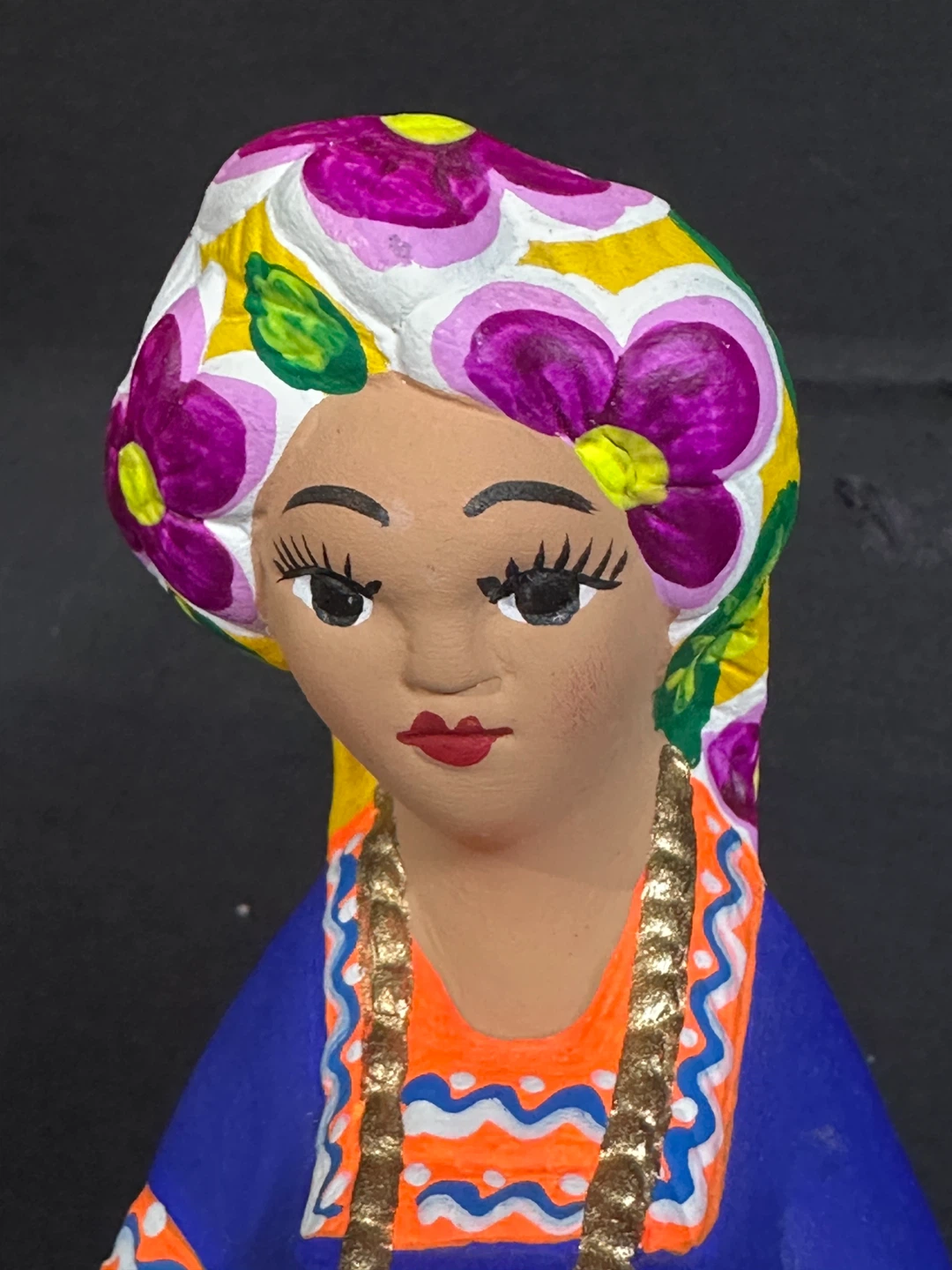 Lupita Ceramic Pregnant Female Mexican Folk Art Hand Painted - photo 5