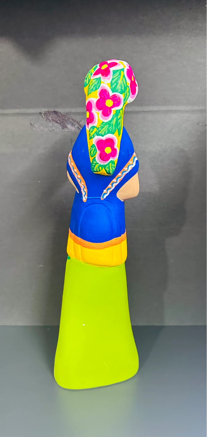 Lupita Ceramic Pregnant Female Mexican Folk Art Hand Painted - photo 3