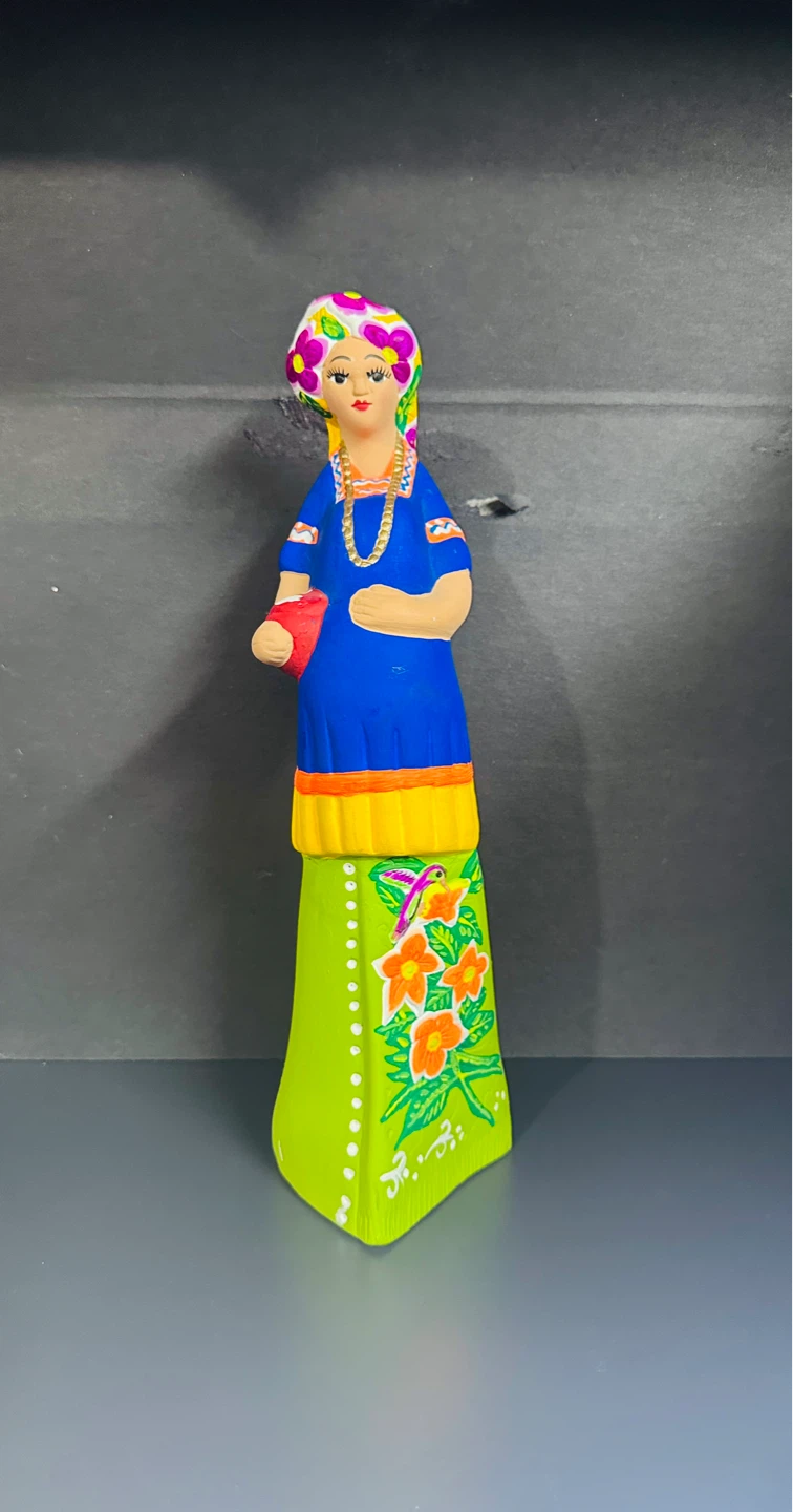 Lupita Ceramic Pregnant Female Mexican Folk Art Hand Painted
