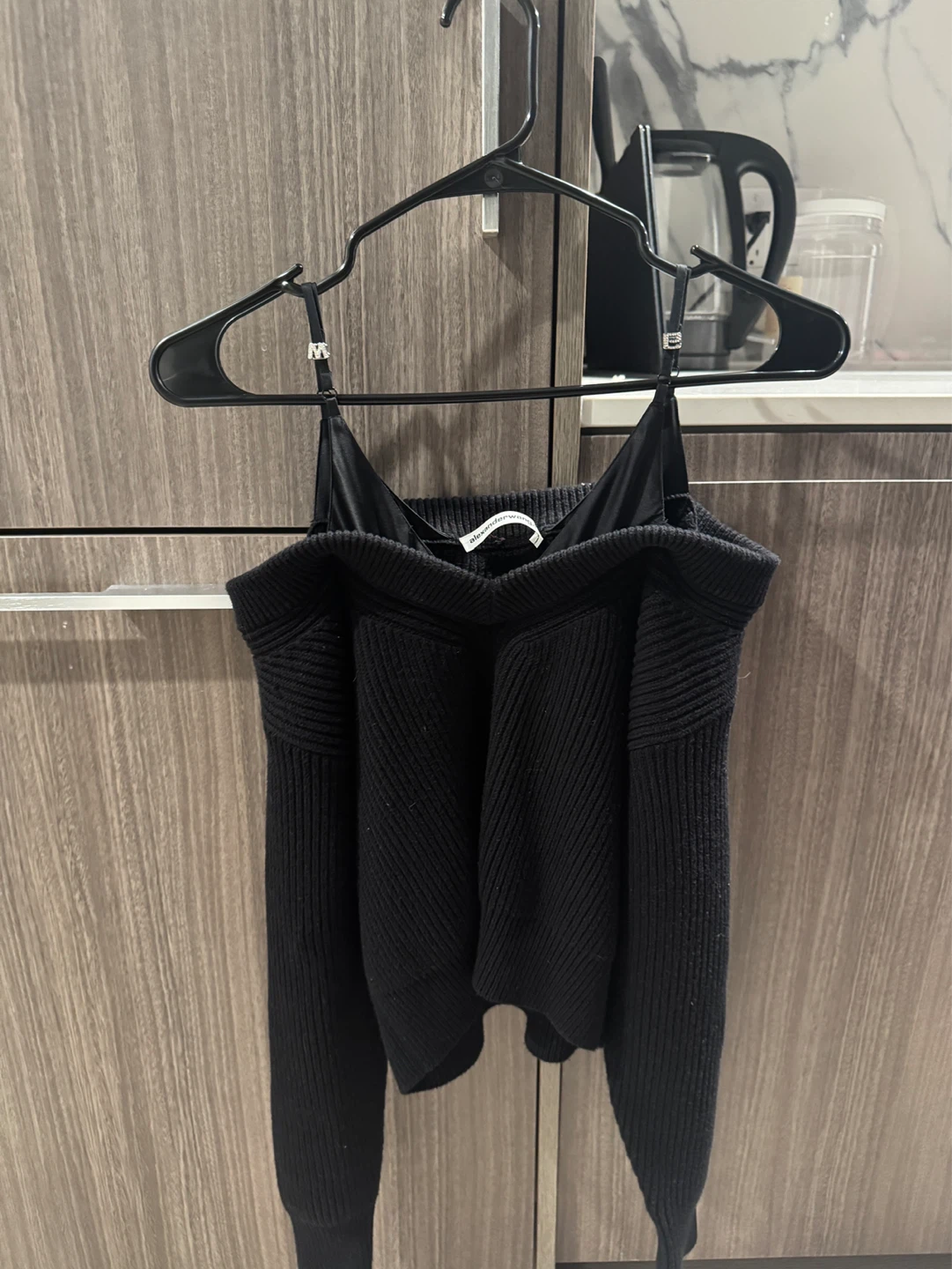 Alexander Wang Black Ribbed Off-the-Shoulder Sweater - photo 4