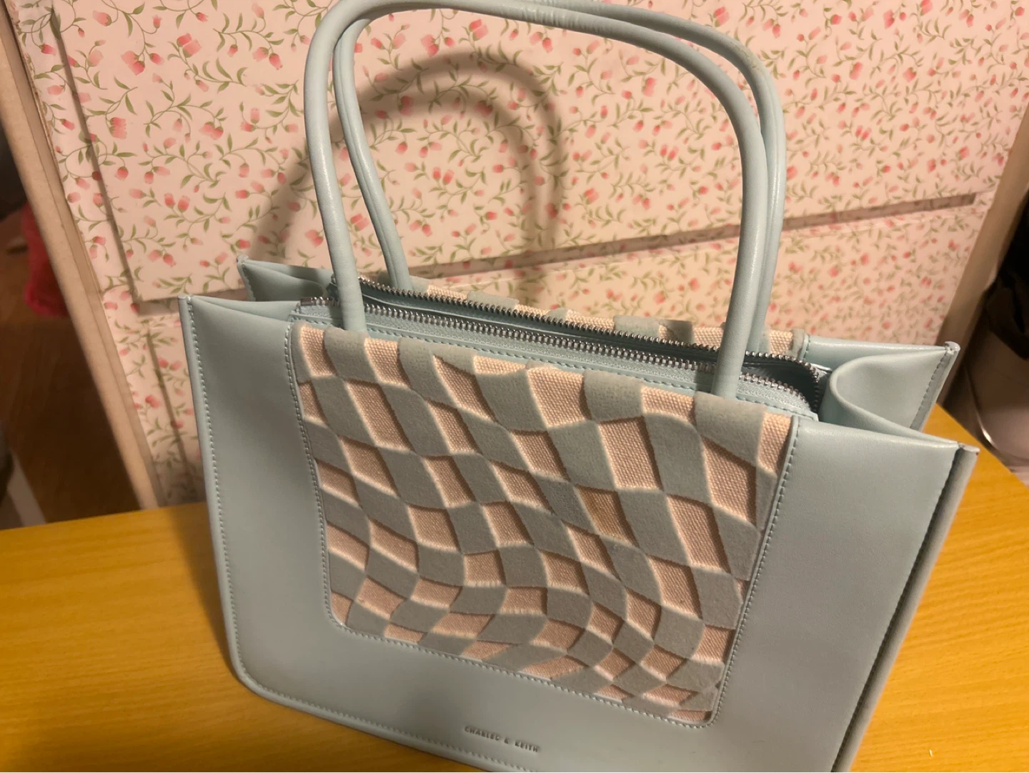 Charles & Keith Light Blue Tote Bag