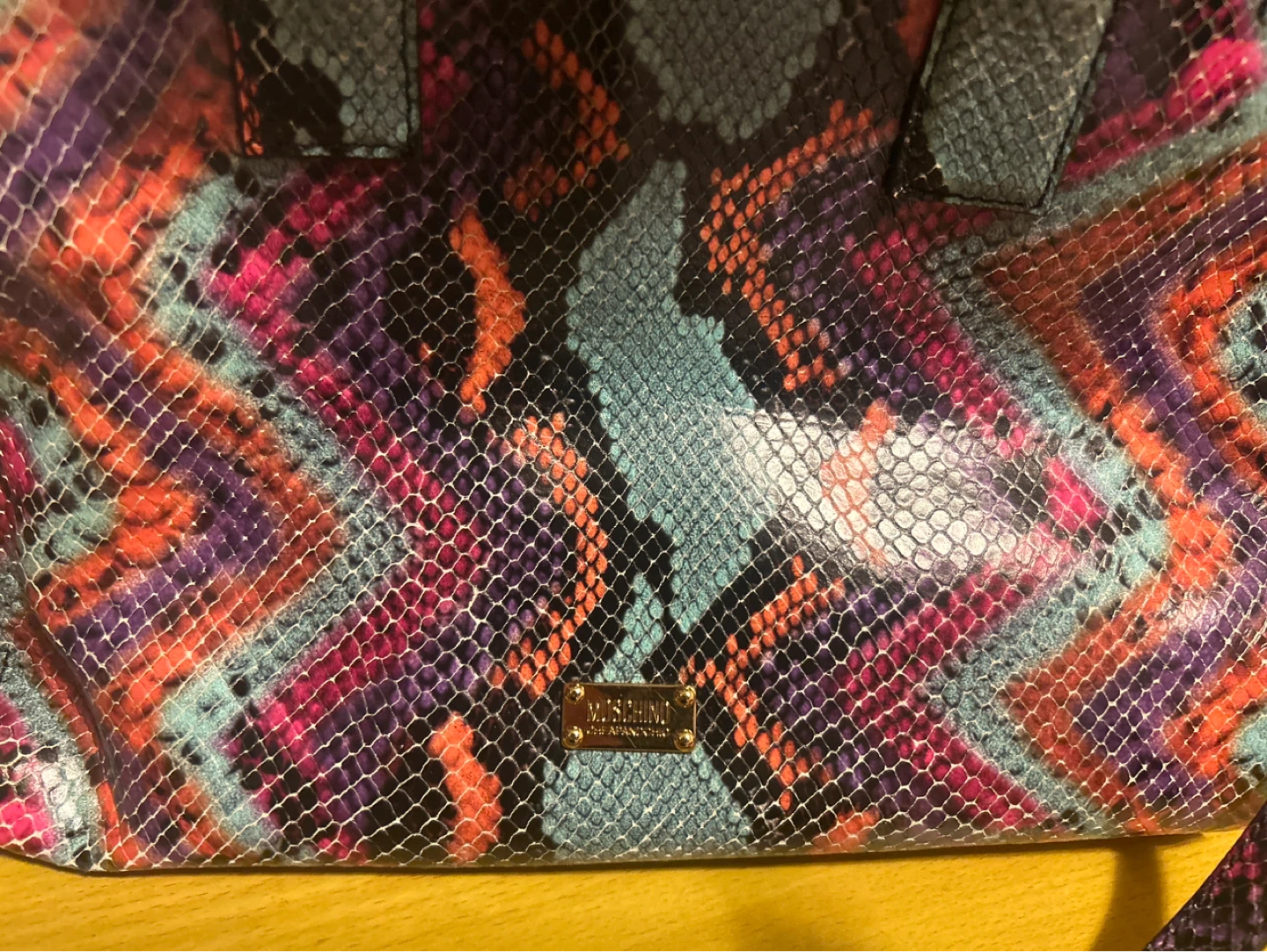 Moschino Snakeskin Print Satchel Bag Never Been Used