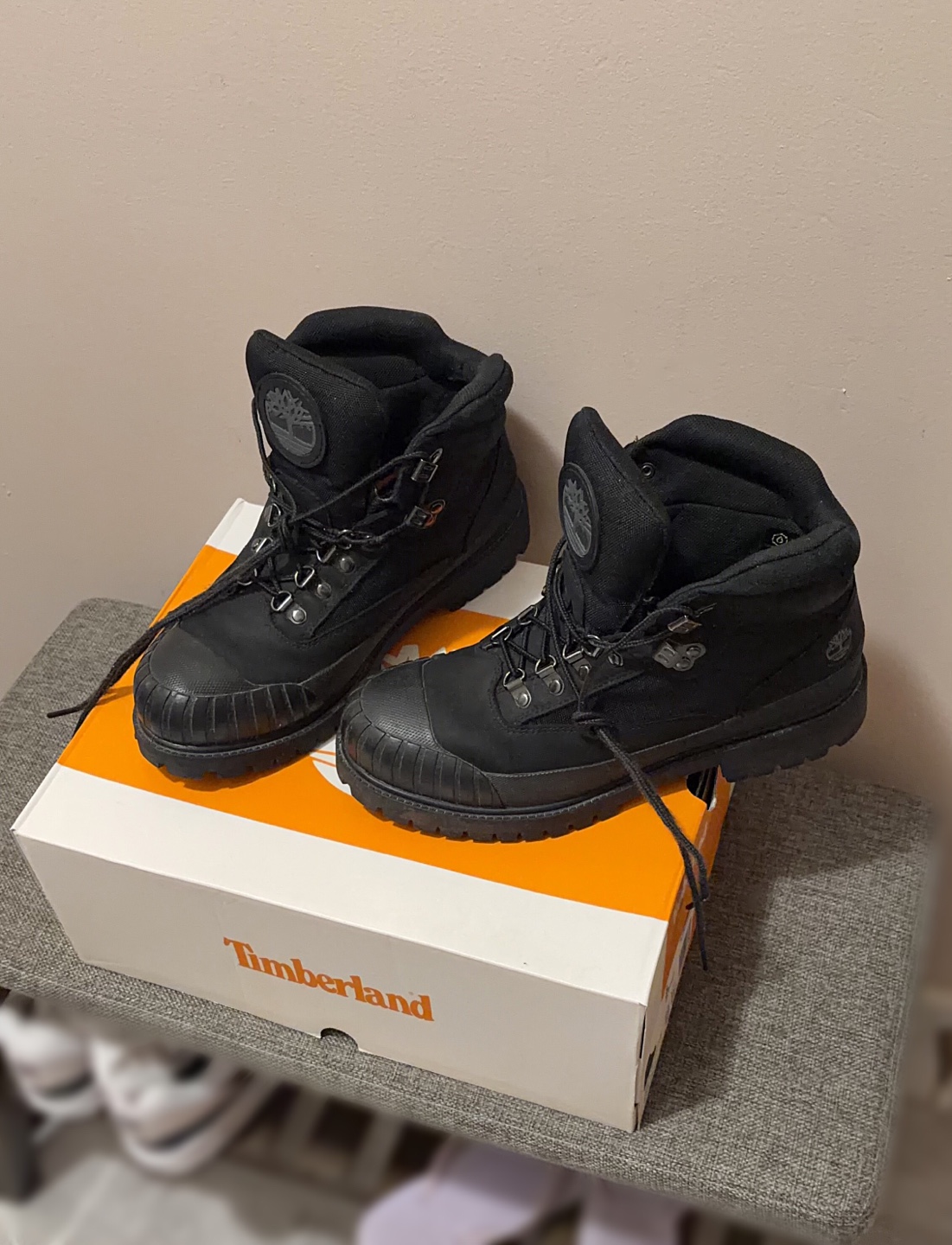 Timberland Heritage Waterproof Rubber-Toe Boots Black Nubuck