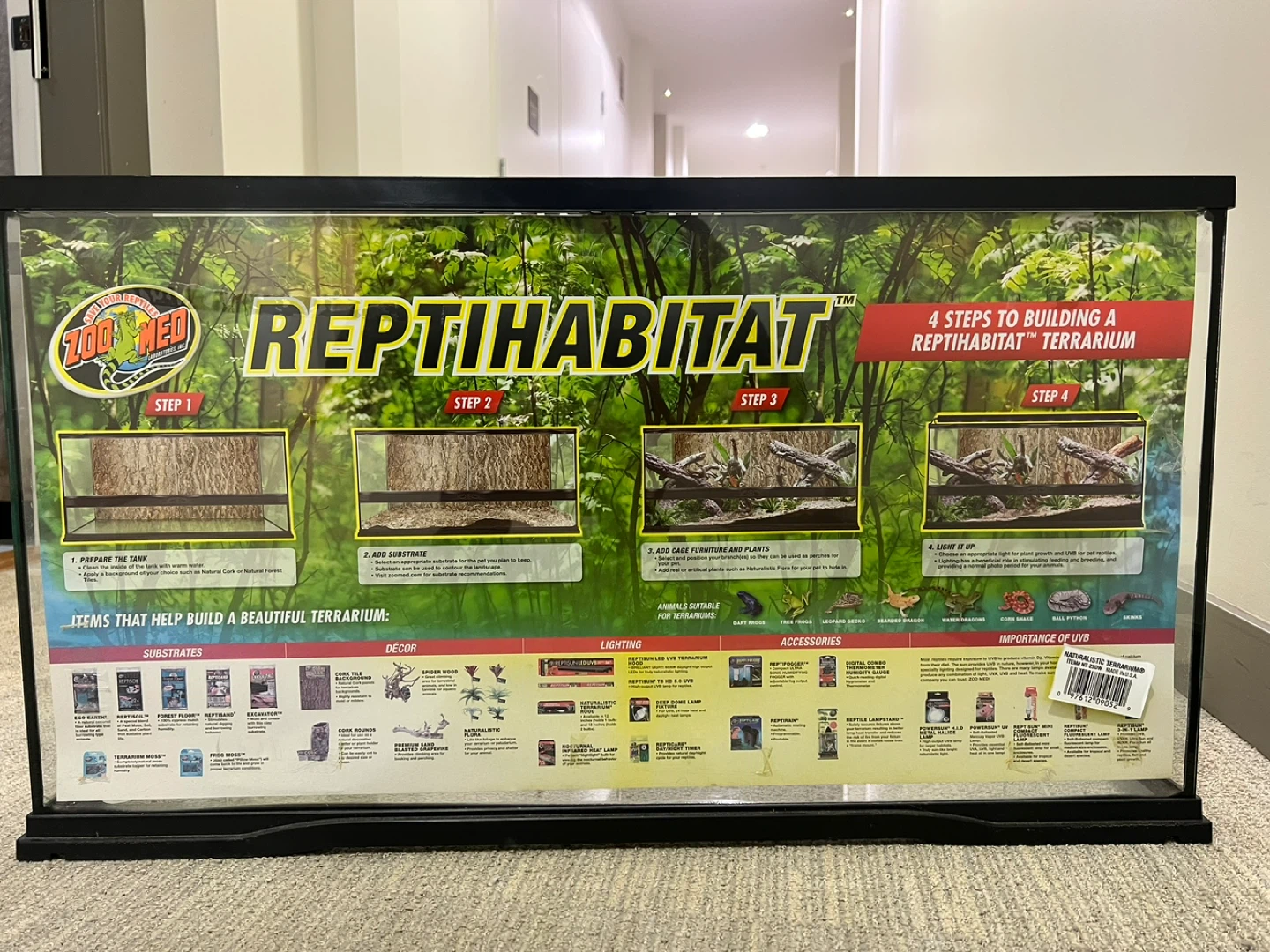 Large Zoo Med ReptiHabitat Glass Terrarium - photo 2