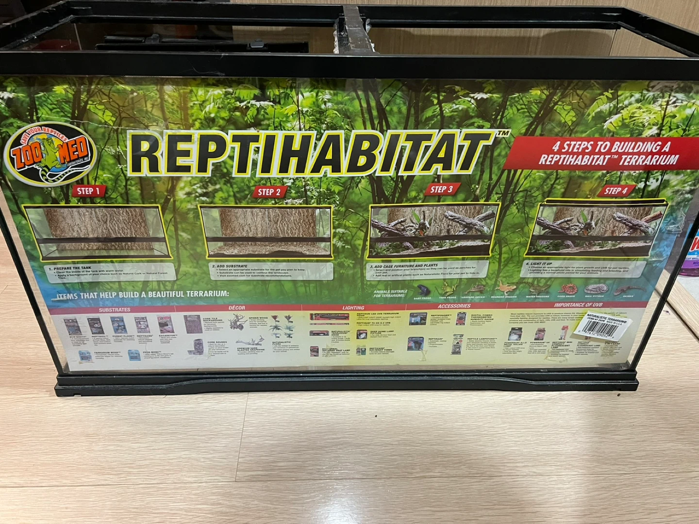 Large Zoo Med ReptiHabitat Glass Terrarium