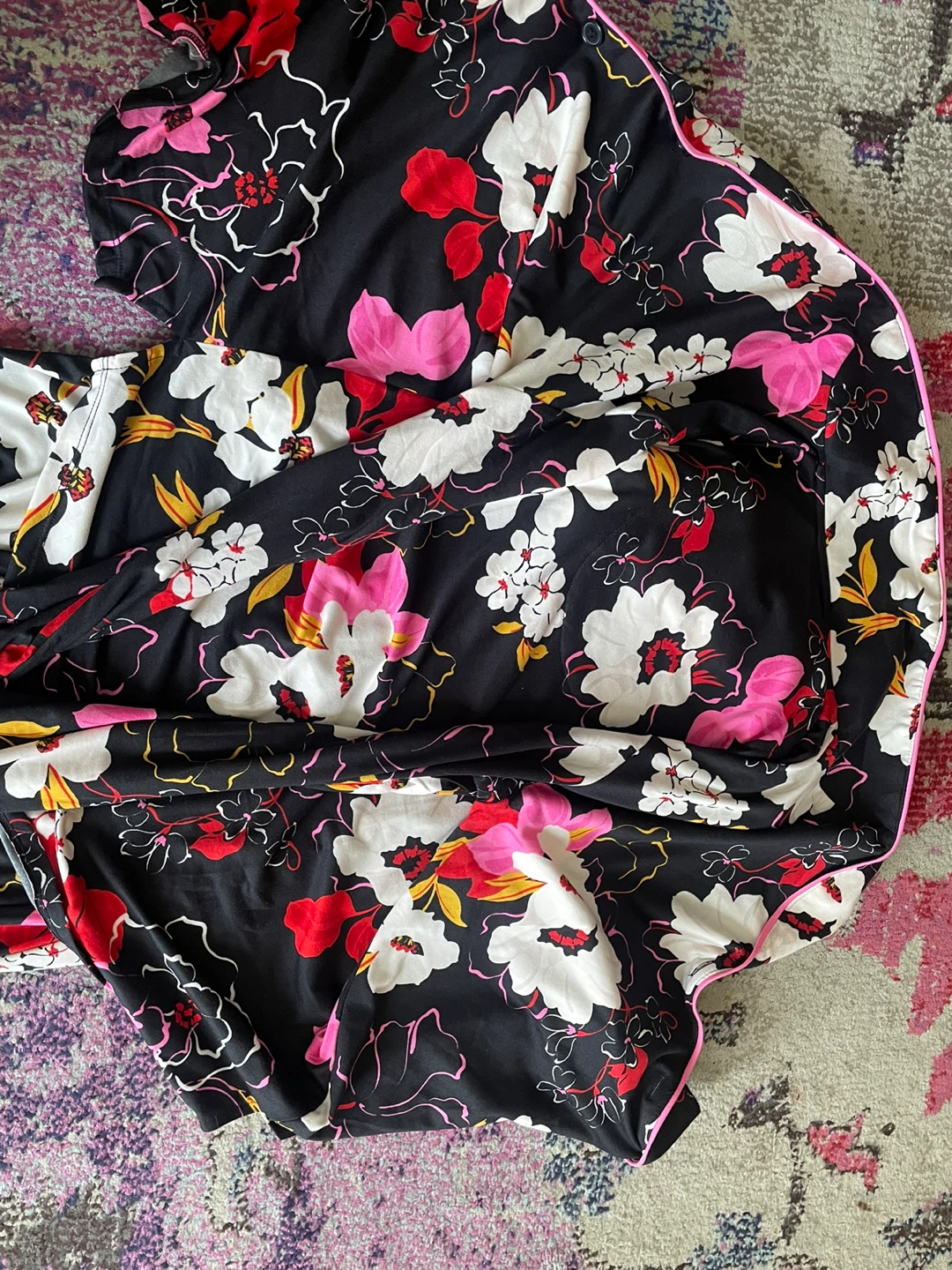 Room Service Black Floral Pajama Set - S/P - photo 3