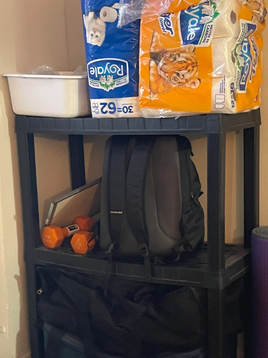 4-Tier Black Plastic Shelving Unit Storage Rack - photo 3