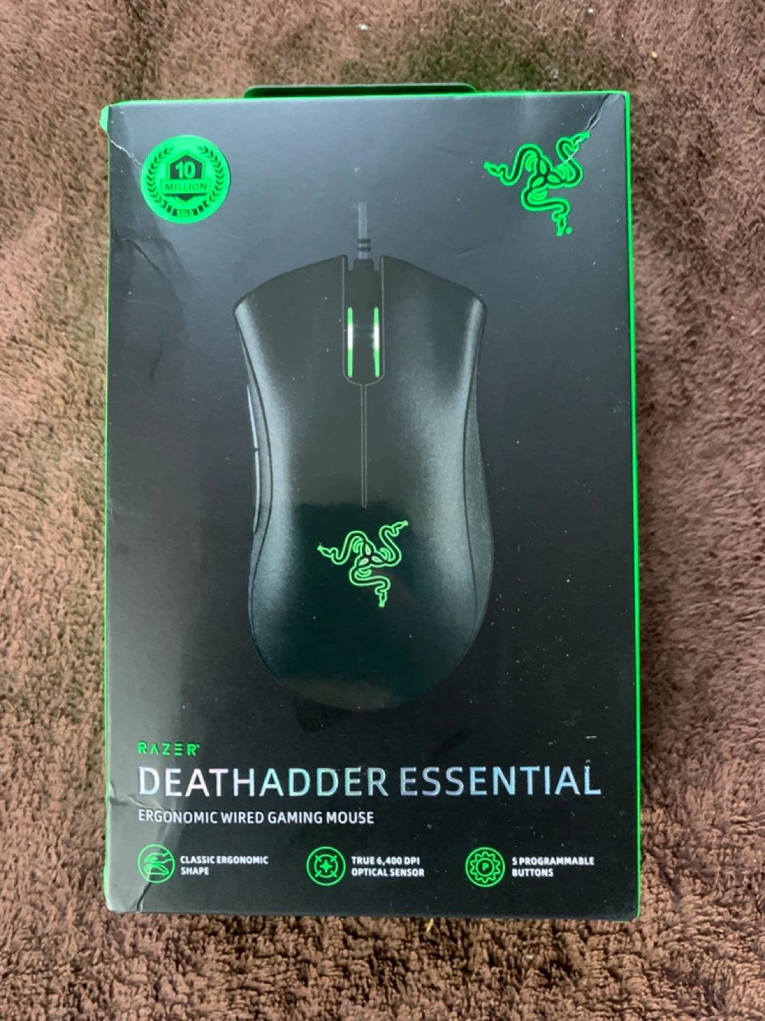 Sealed Razer Deathadder Essential Gaming Mouse, Black