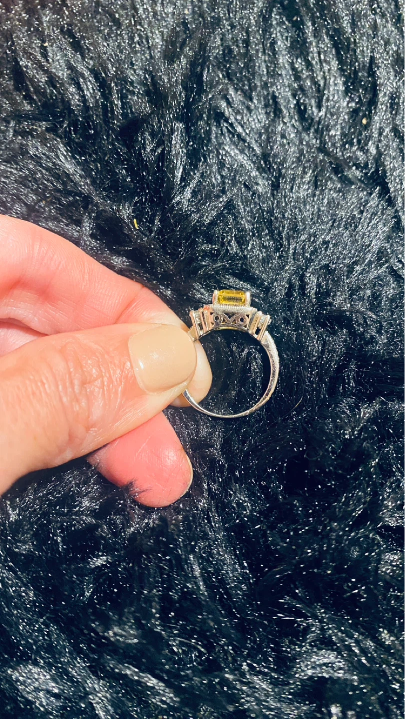 Size 7 Sterling and faux citrine ring - photo 3