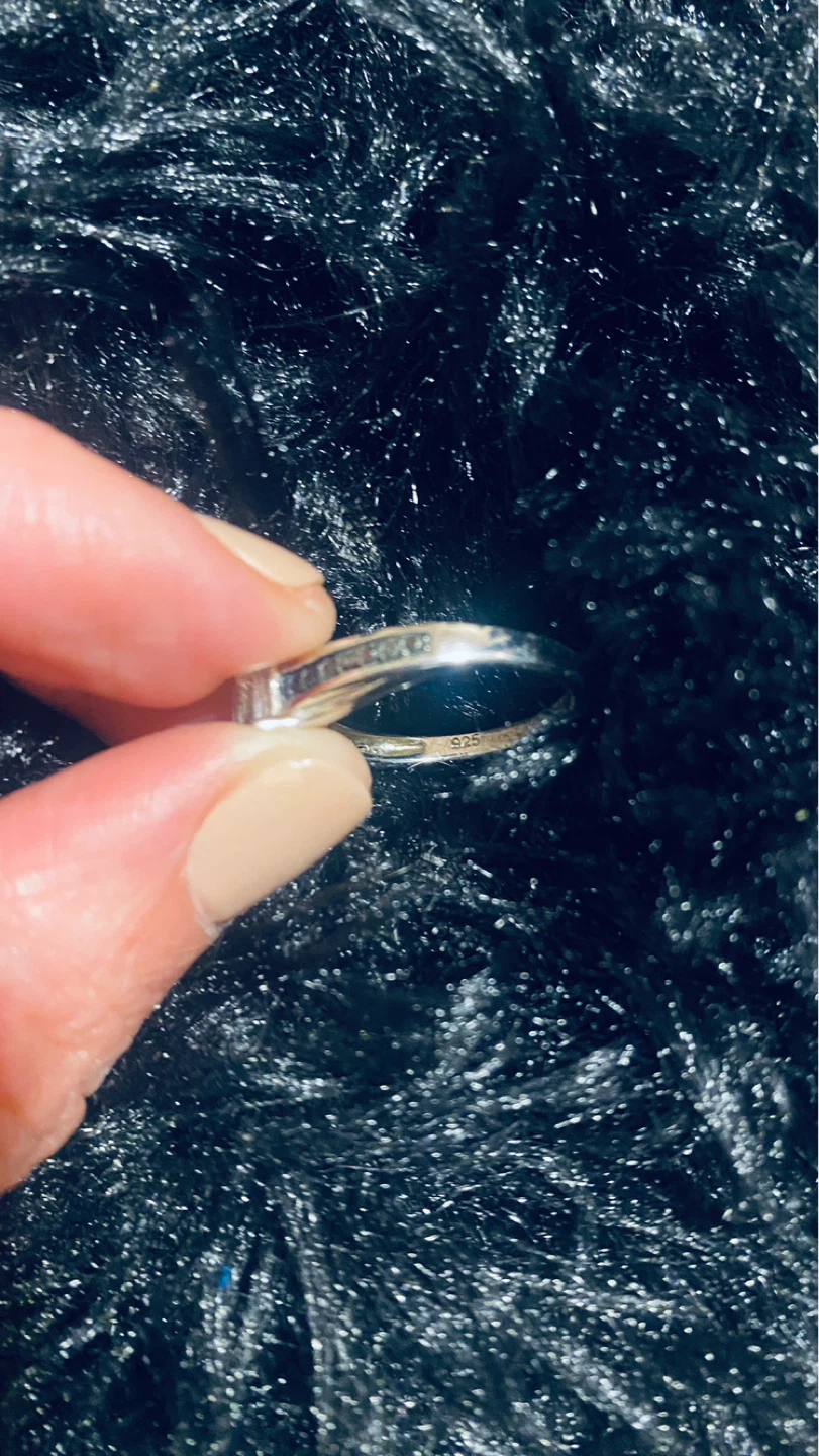 Size 7 Sterling and faux citrine ring - photo 4