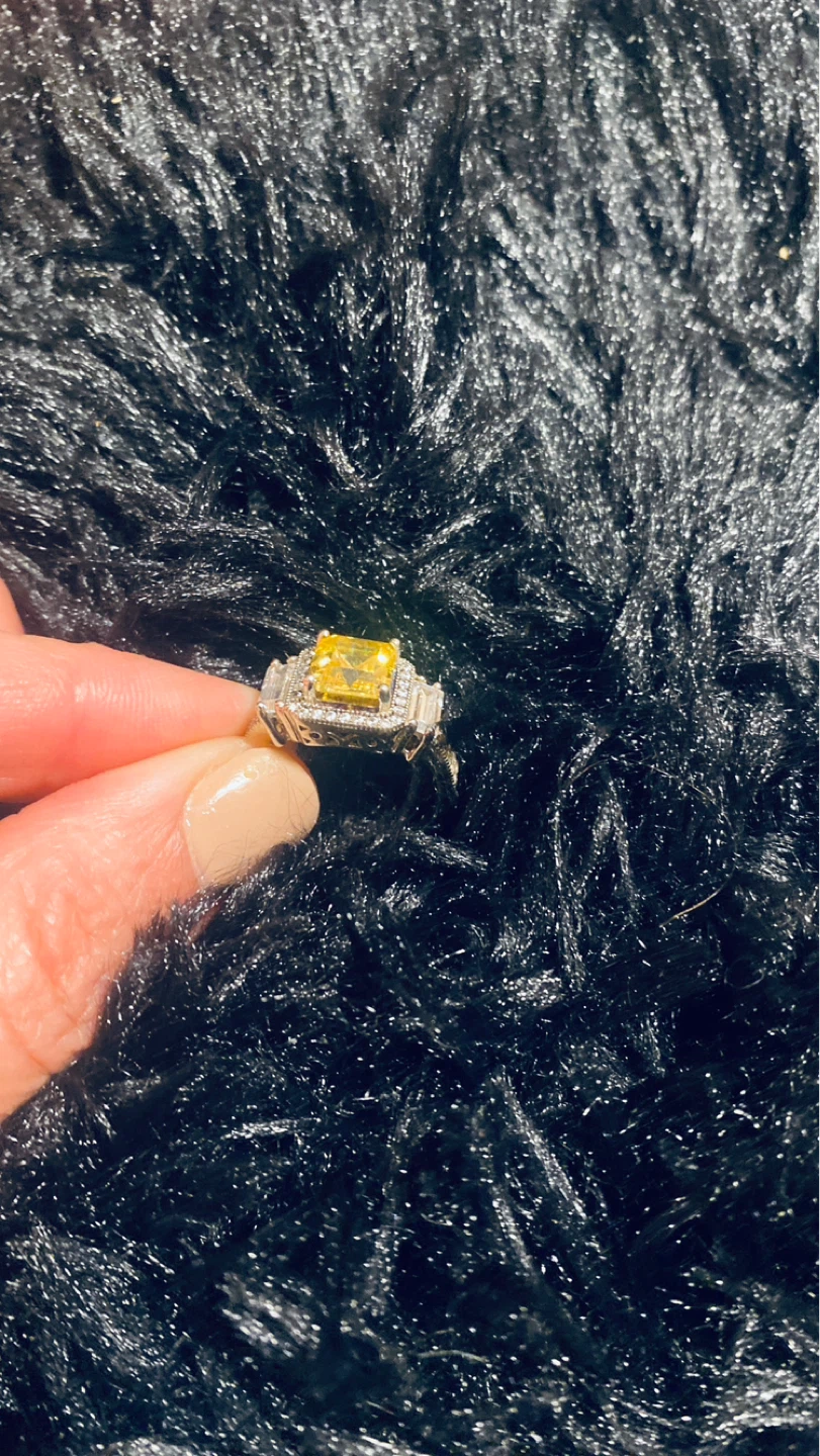Size 7 Sterling and faux citrine ring - photo 5