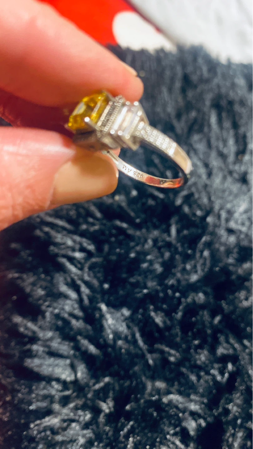 Size 7 Sterling and faux citrine ring - photo 2