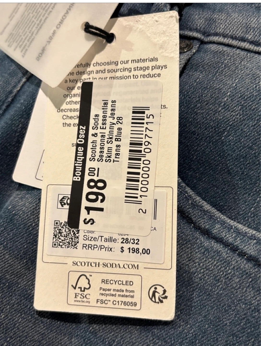 Jeans Scotch & Soda Skinny Fit Skim 28/32 Bleus - photo 5