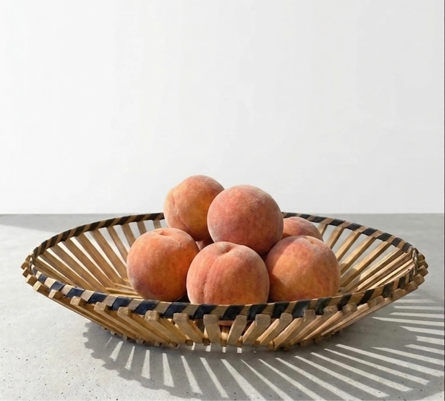Decorative Oval Wood and Black Basket