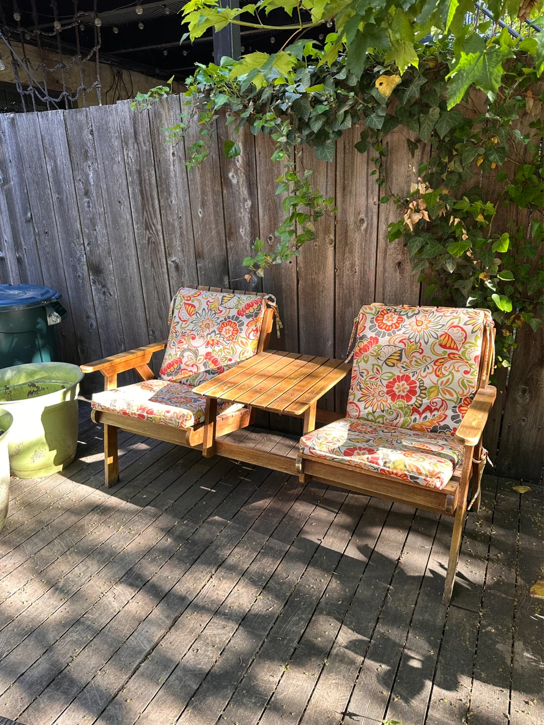 Wooden outdoor loveseat - photo 2