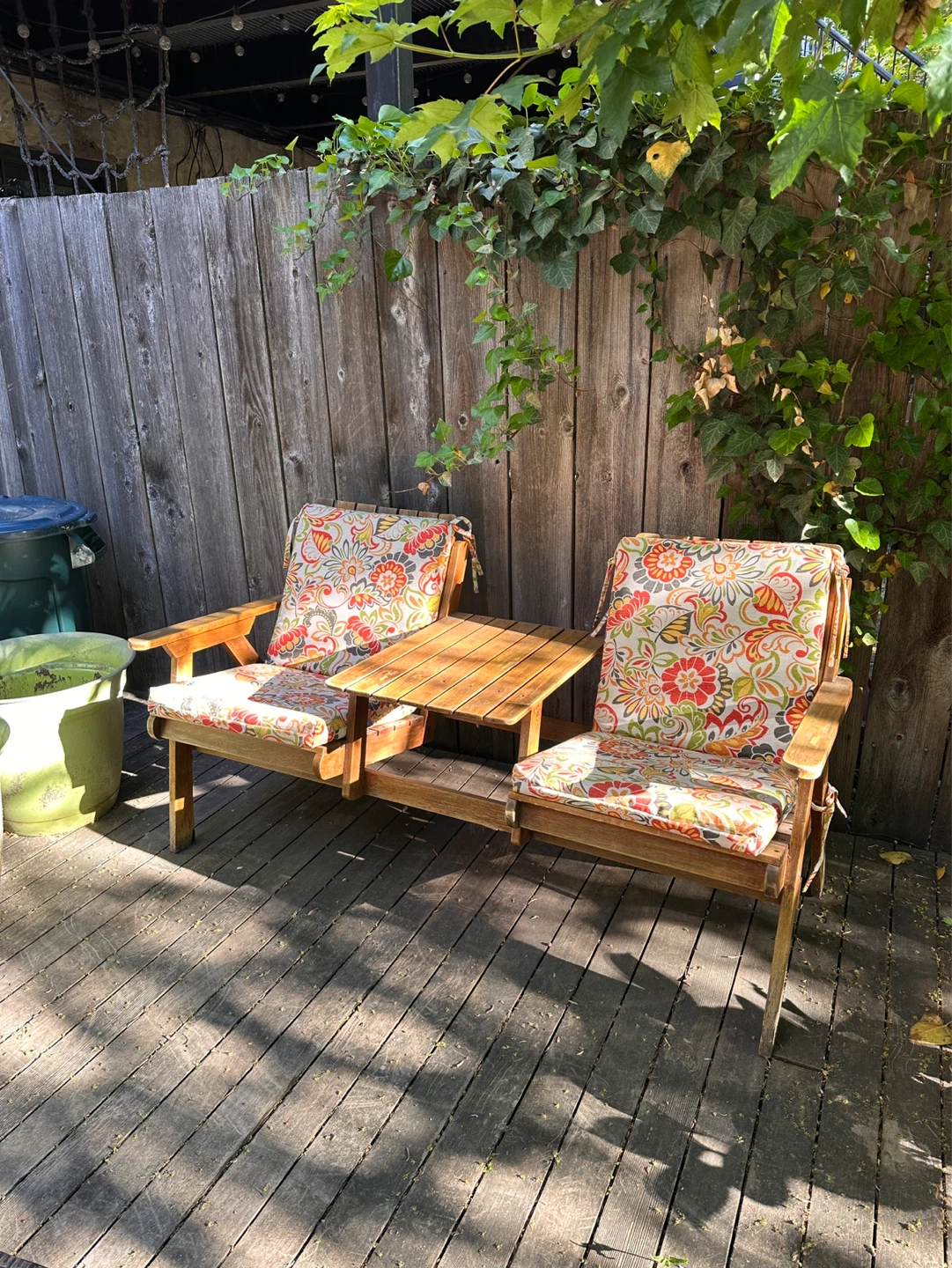 Wooden outdoor loveseat - photo 3