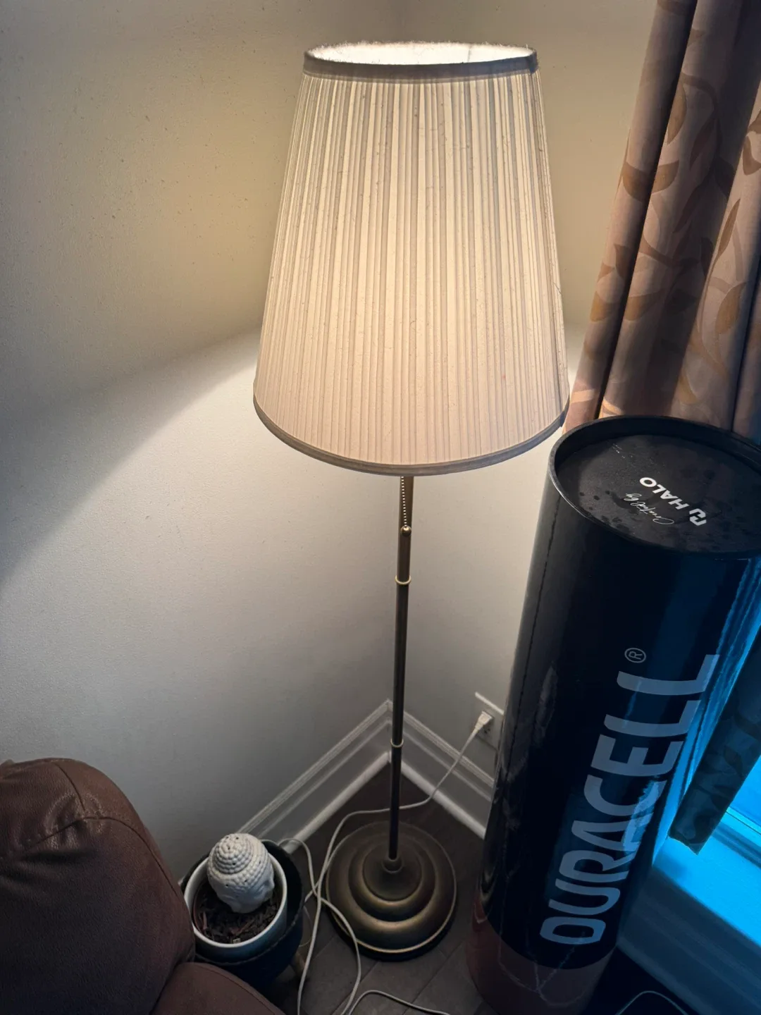 2 Floor Lamp with Pleated Shade