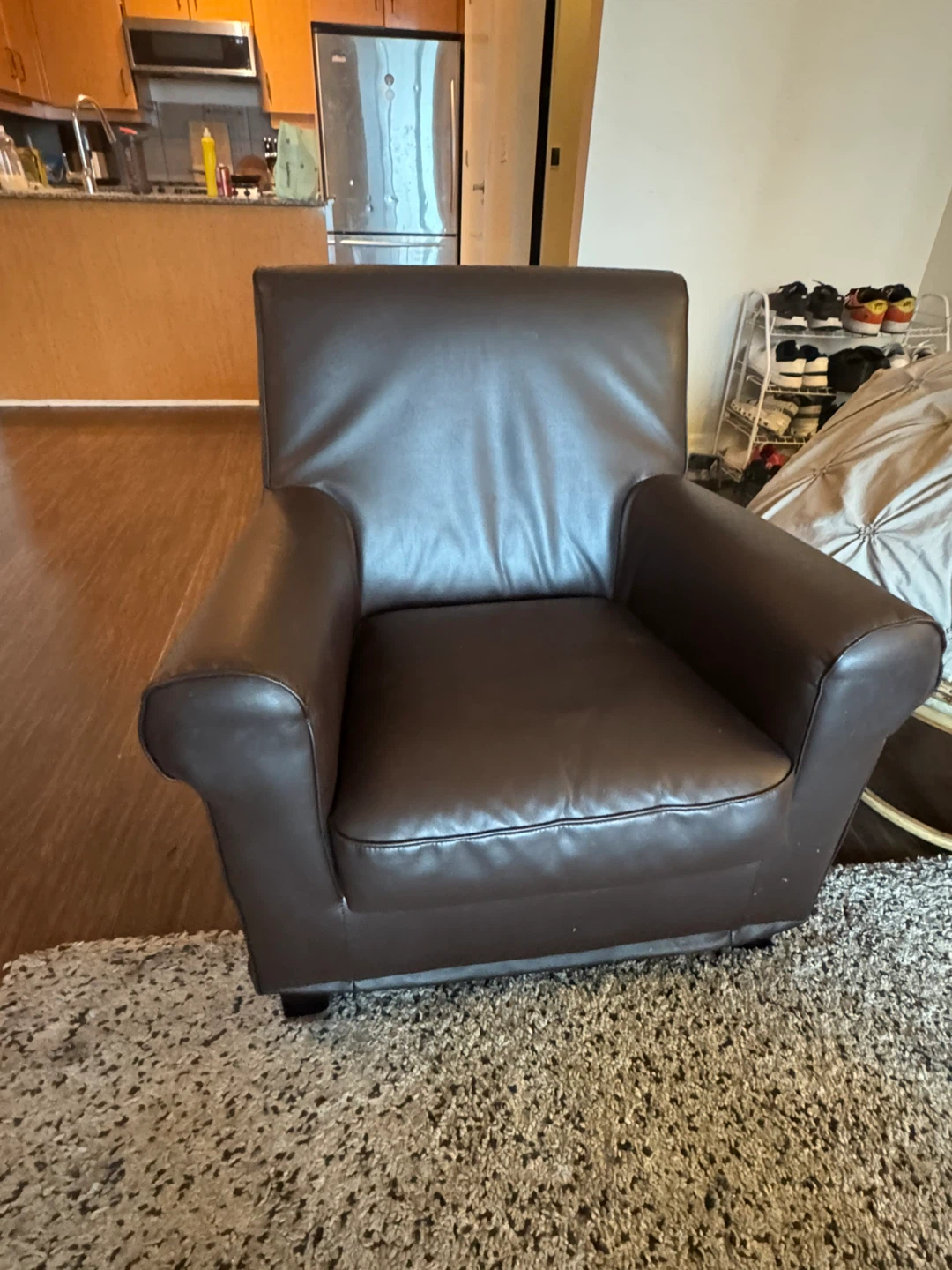 Dark Brown Leather Armchair