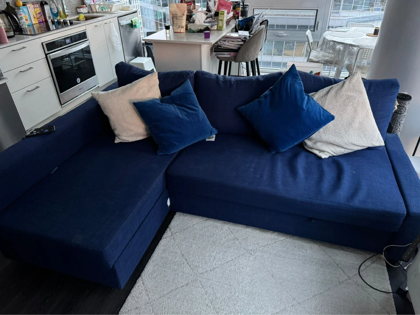 Navy Blue Sectional Sofa - photo 2