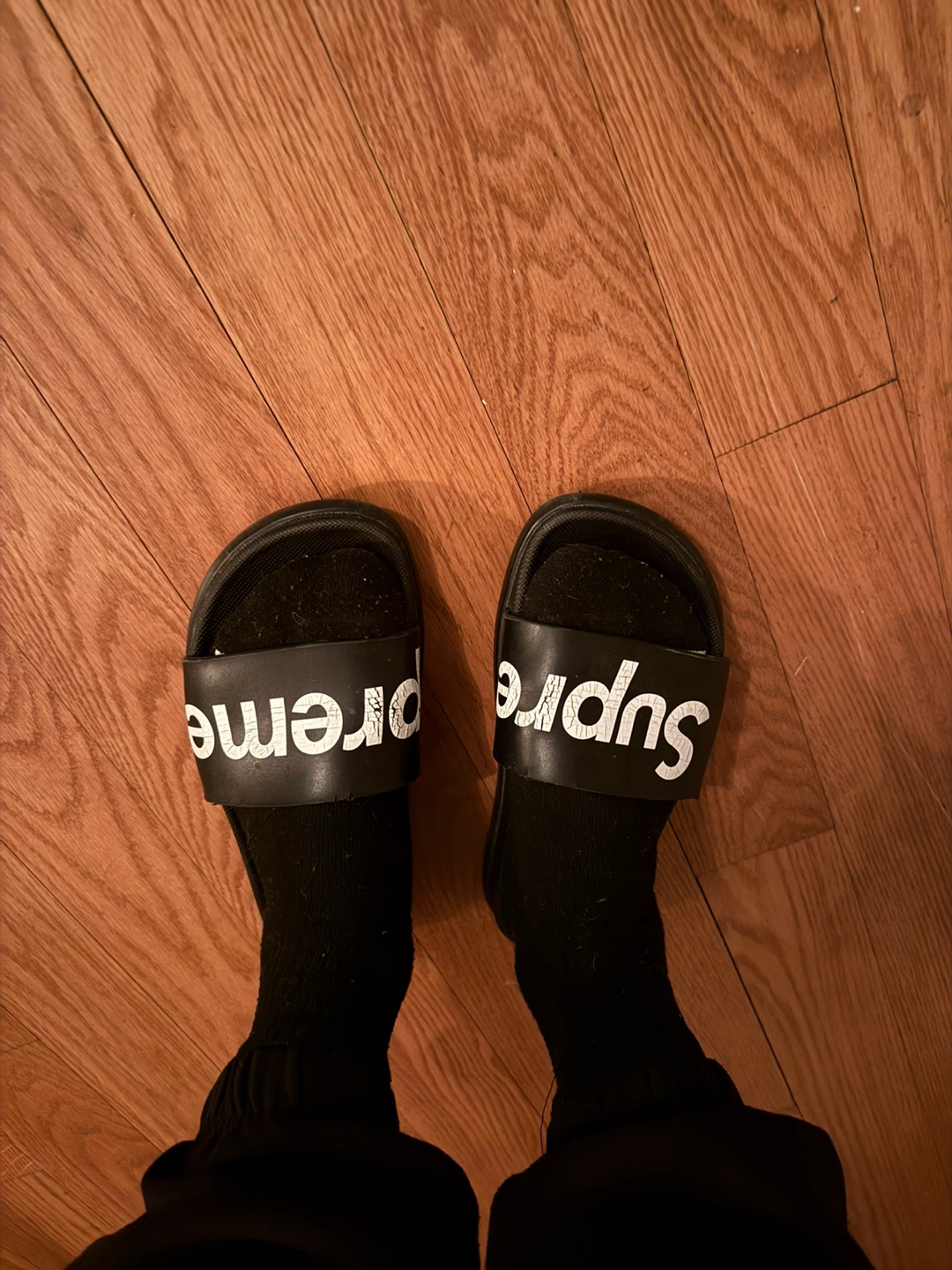 Supreme x Louis Vuitton Black Slides - photo 2