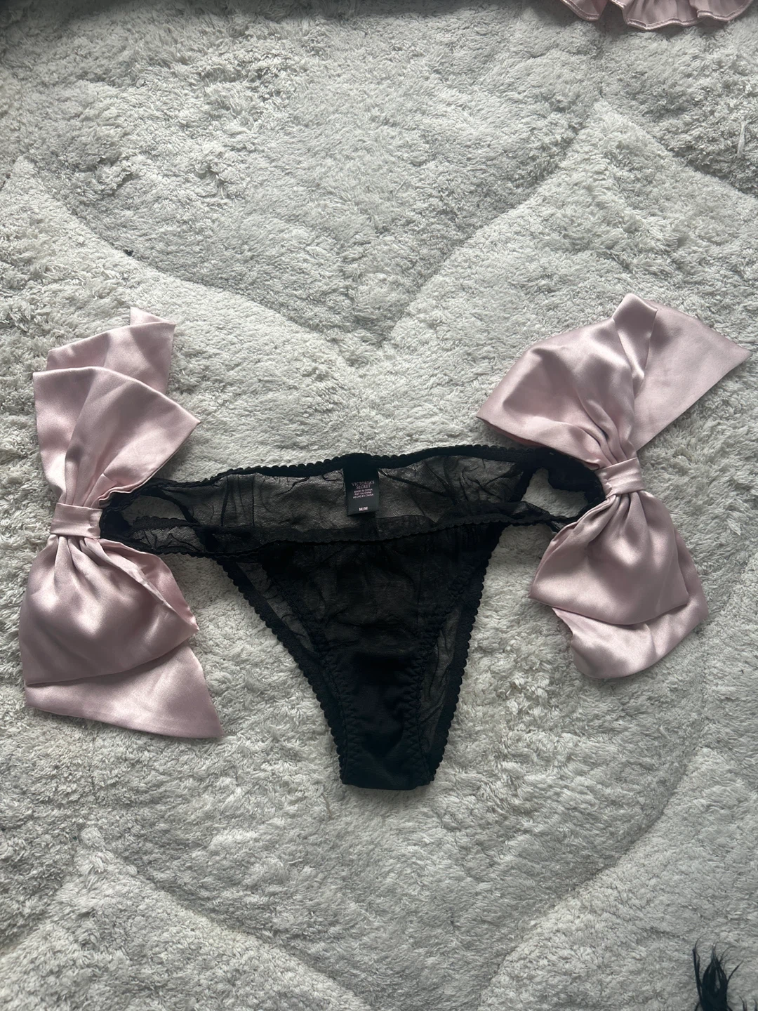 Victoria's Secret Black Pink Lace Set - Size M - photo 2