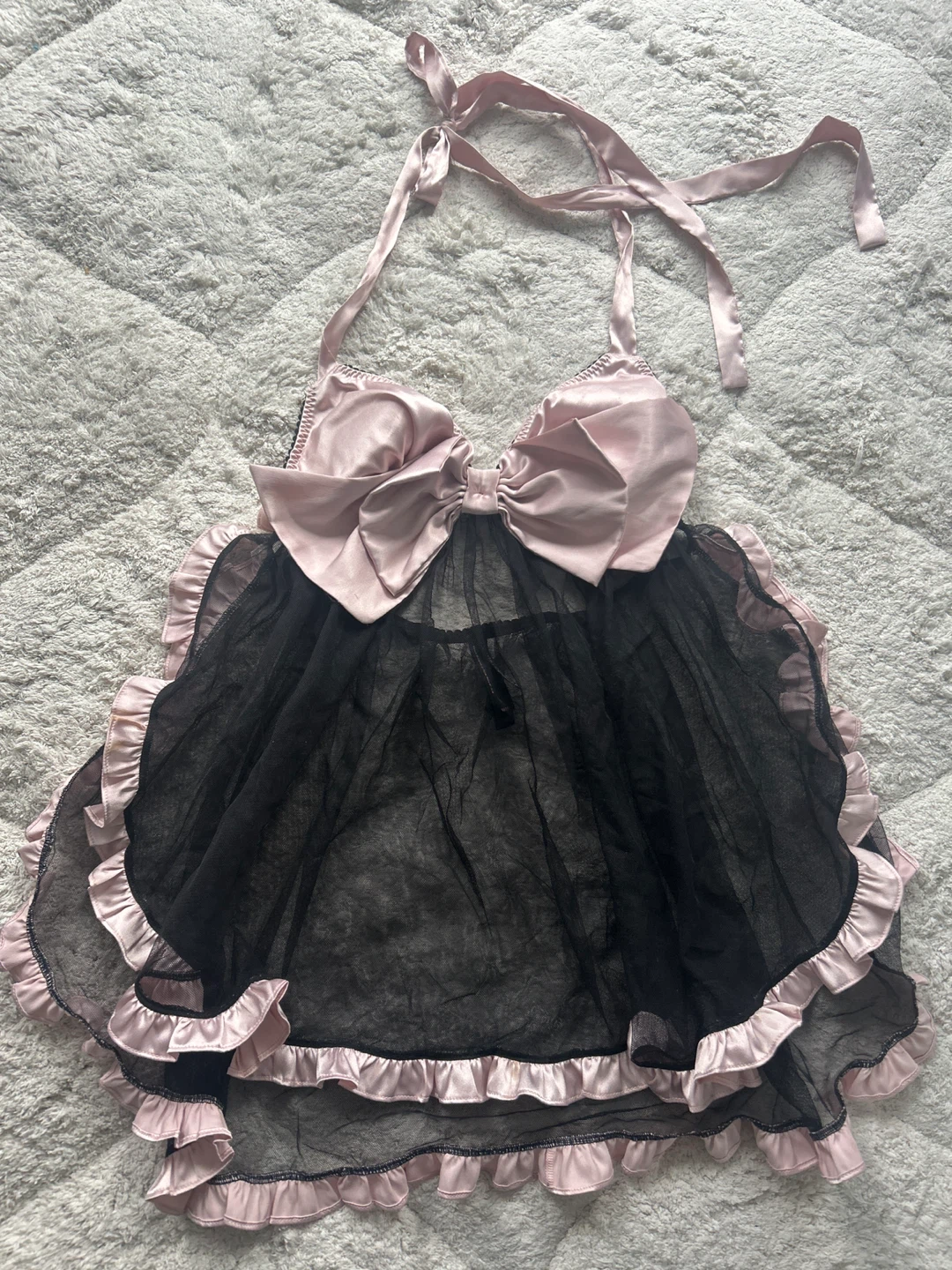 Victoria's Secret Black Pink Lace Set - Size M - photo 4