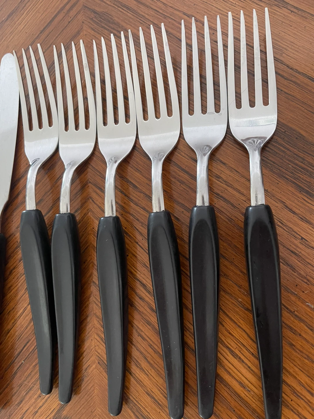 Set of Silver and Black Cutlery - photo 2