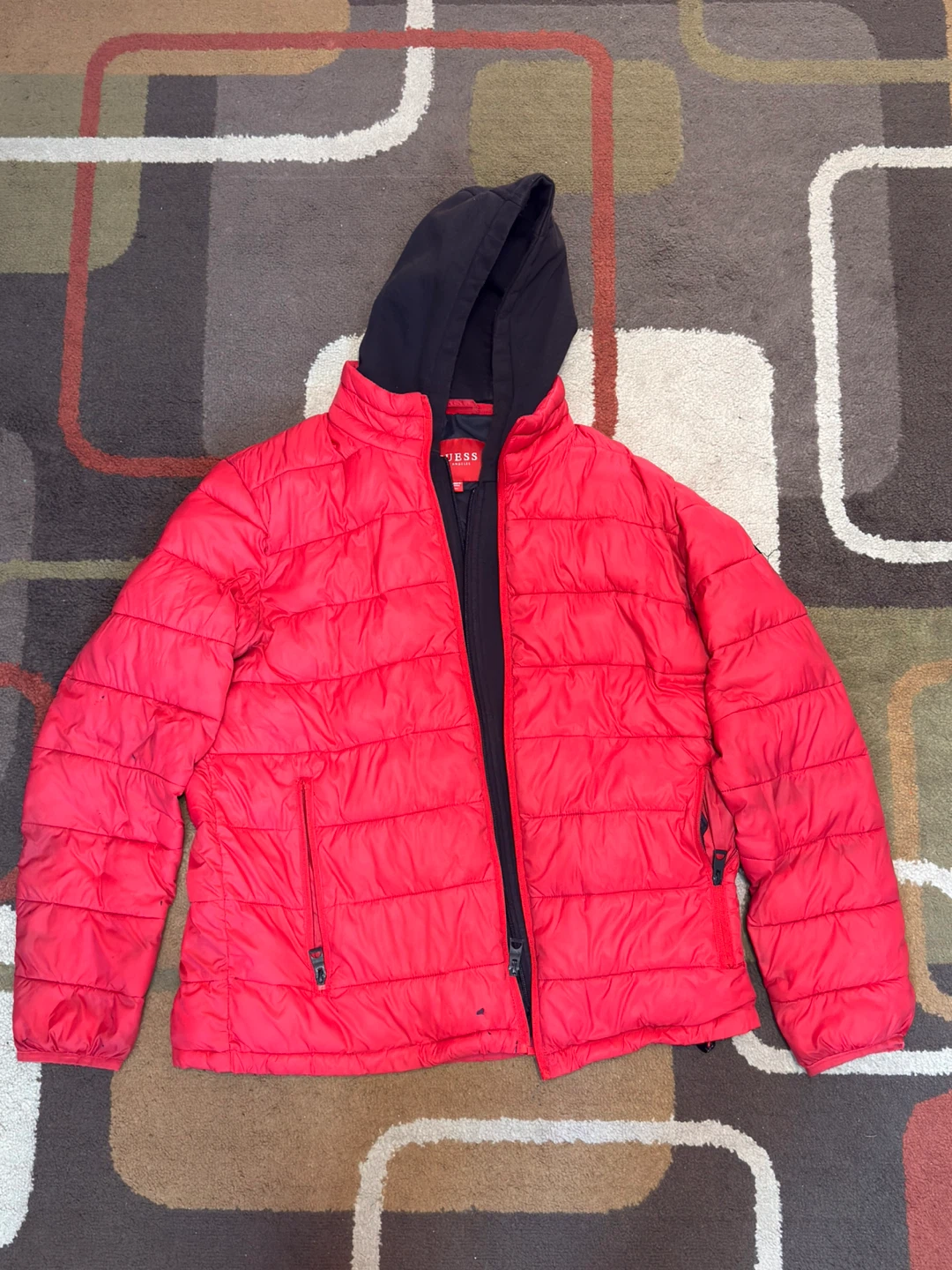 Guess Red puffer jacket. Size XL