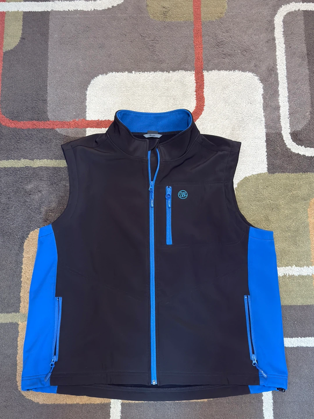 Wrangler black and blue vest.  Size XXL