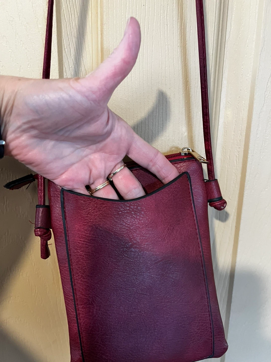 Red Faux Leather Crossbody Bag with Star Detail - photo 3