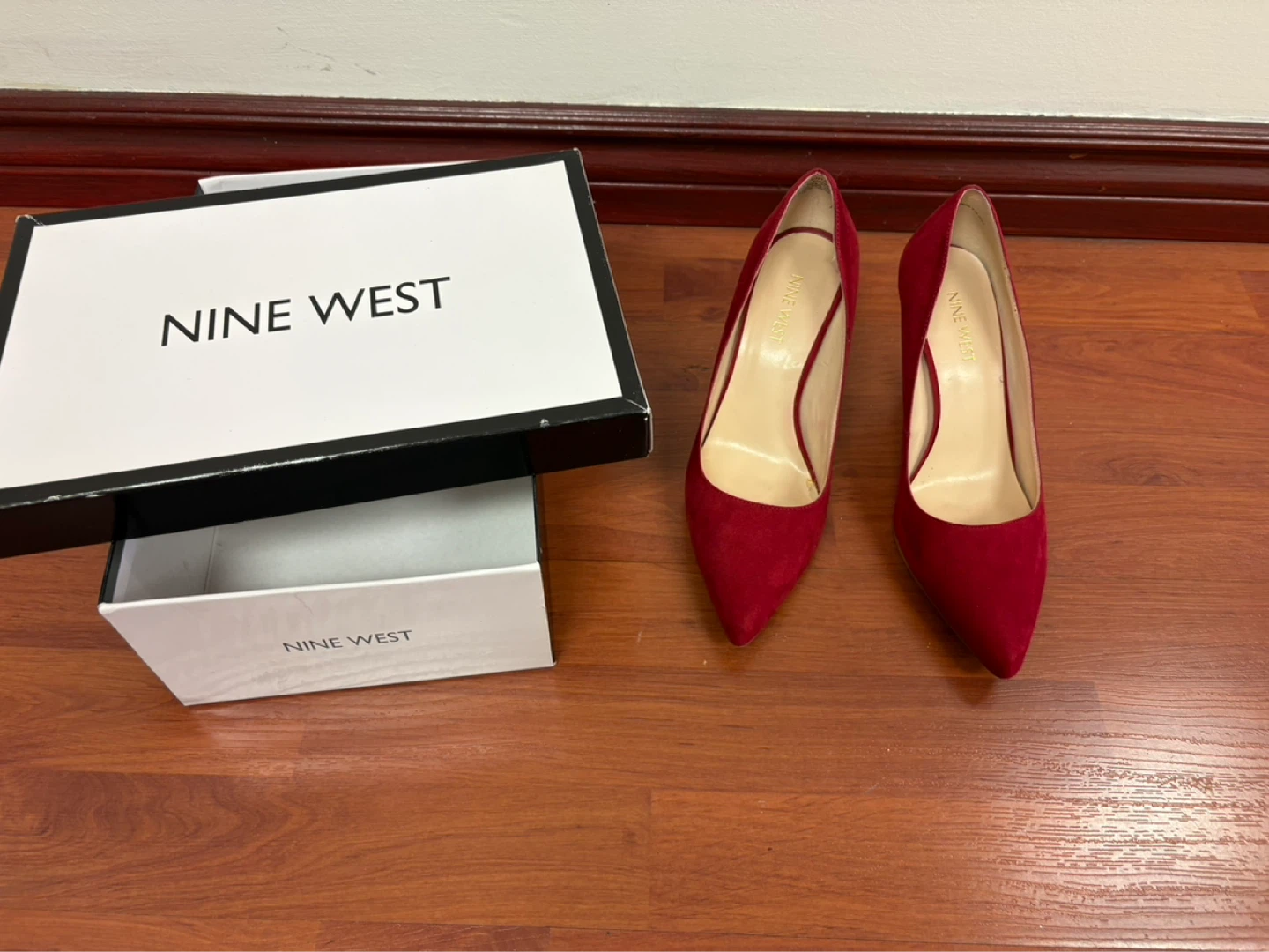 Nine West Red Suede Pumps with Box - photo 2