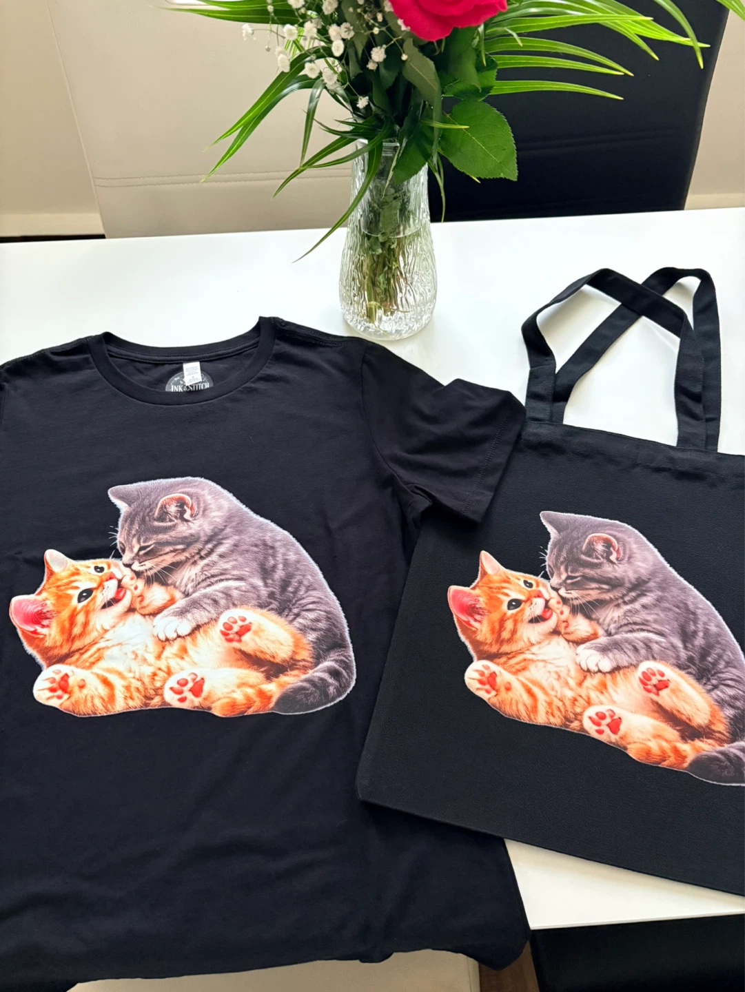 Ink & Stitch Black T-Shirt and Tote Graphic - photo 4