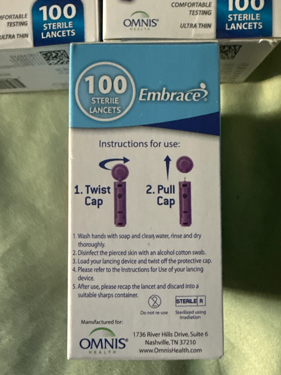 Embrace Sterile Blood Glucose Lancets - 30G, 100 Count - photo 2