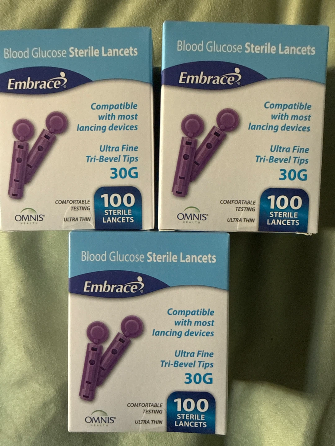 Embrace Sterile Blood Glucose Lancets - 30G, 100 Count