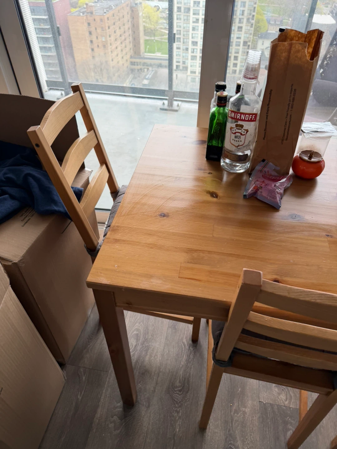 Wooden Dining Table with 4 Chairs - photo 2