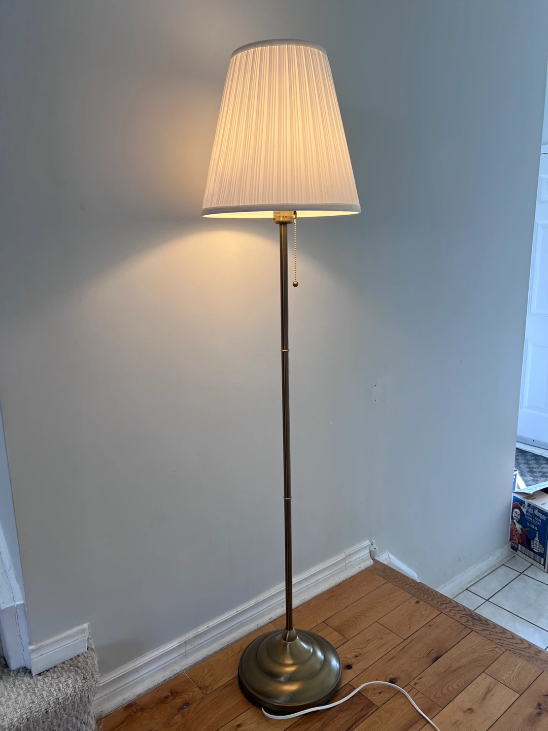 Bronze Floor Lamp with Pleated Shade - photo 4