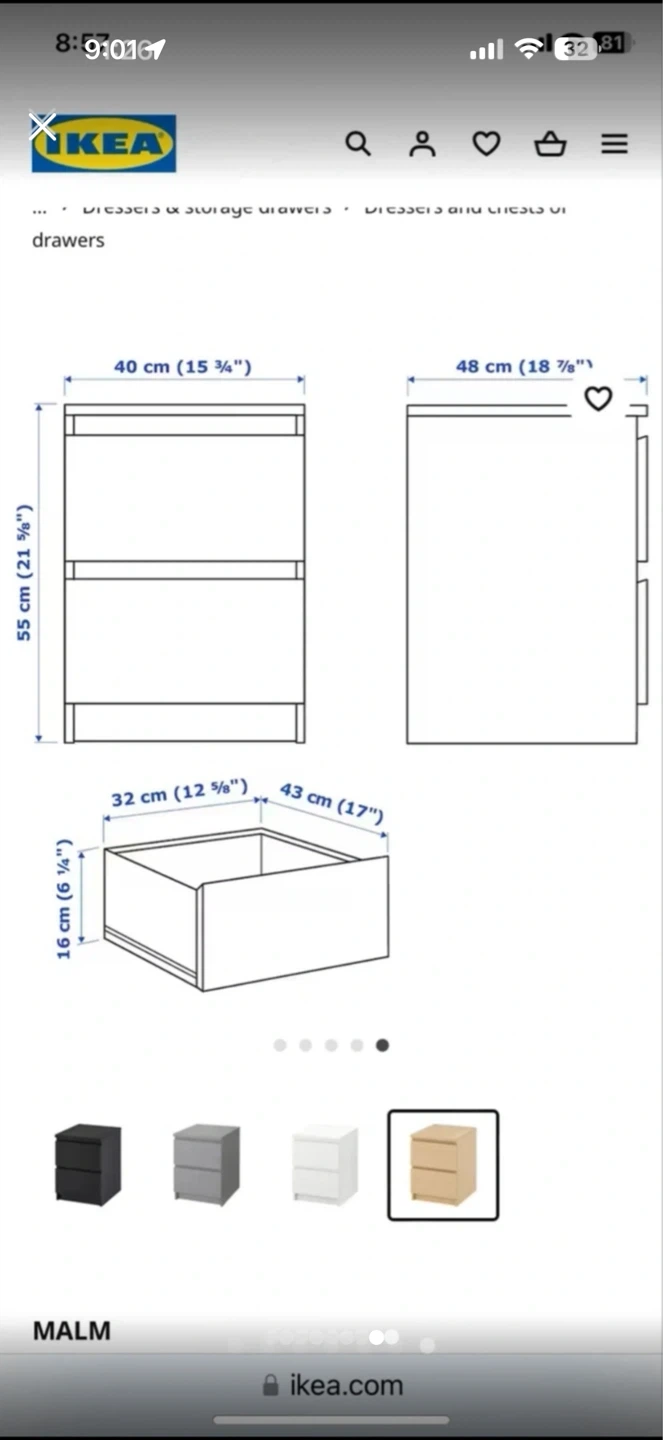 IKEA MALM 2-drawer nightstand - photo 4