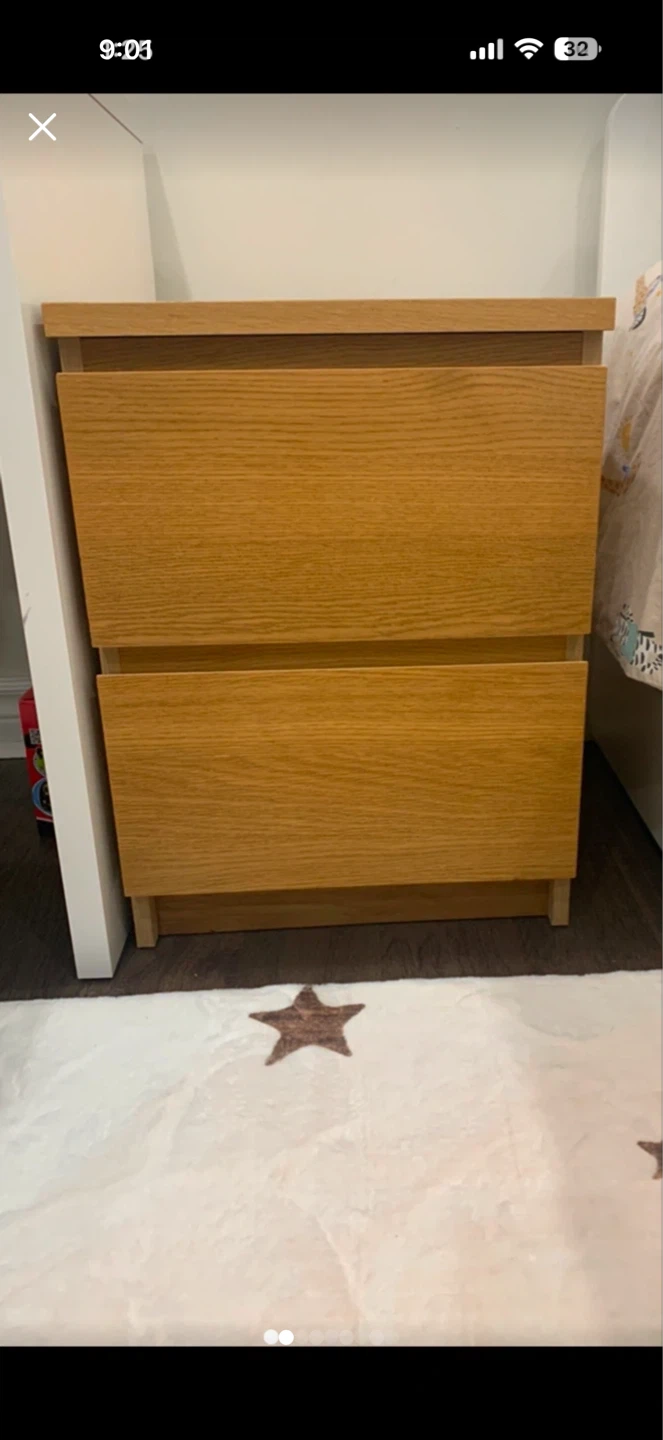 IKEA MALM 2-drawer nightstand