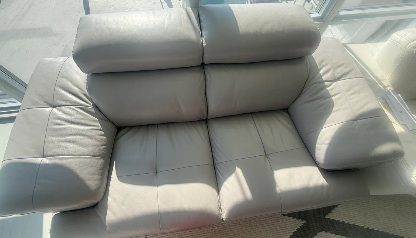 Grey Leather Sofa with love seat - photo 5