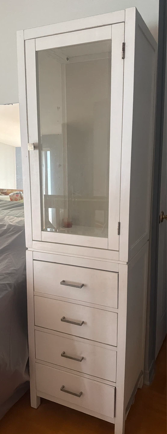 White display cabinet with drawers - photo 3