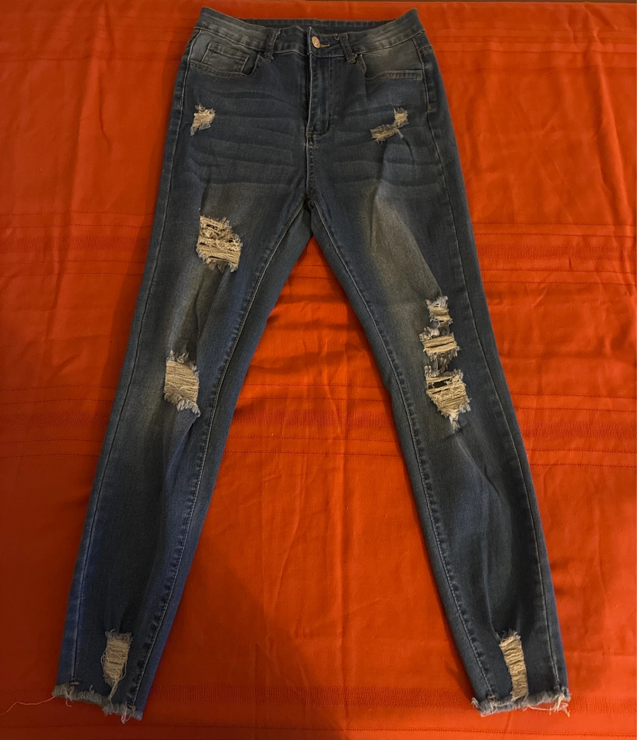 Blue Distressed Denim Jeans