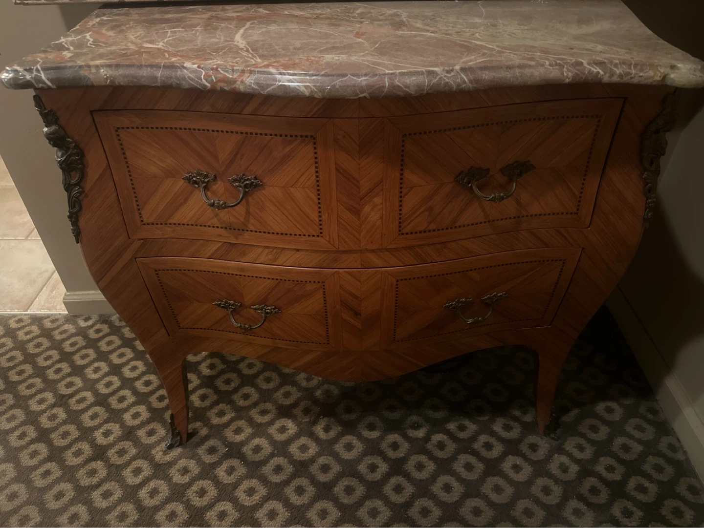 Antique French Provincial Commode with Marble Top