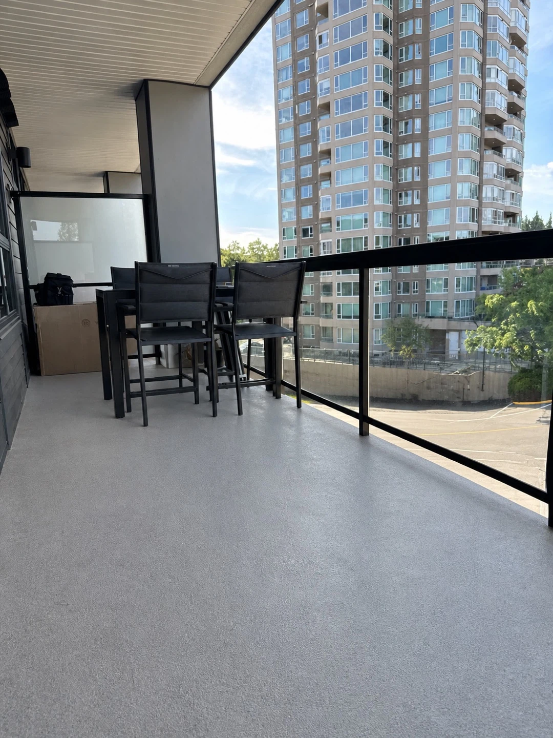Black Outdoor Patio Set - Table and 4 Chairs