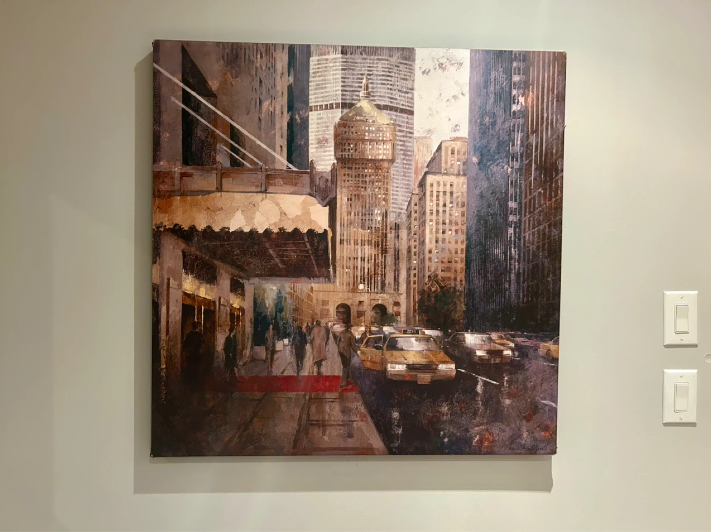 New York Cityscape Canvas Wall Art with Yellow Taxis - photo 2