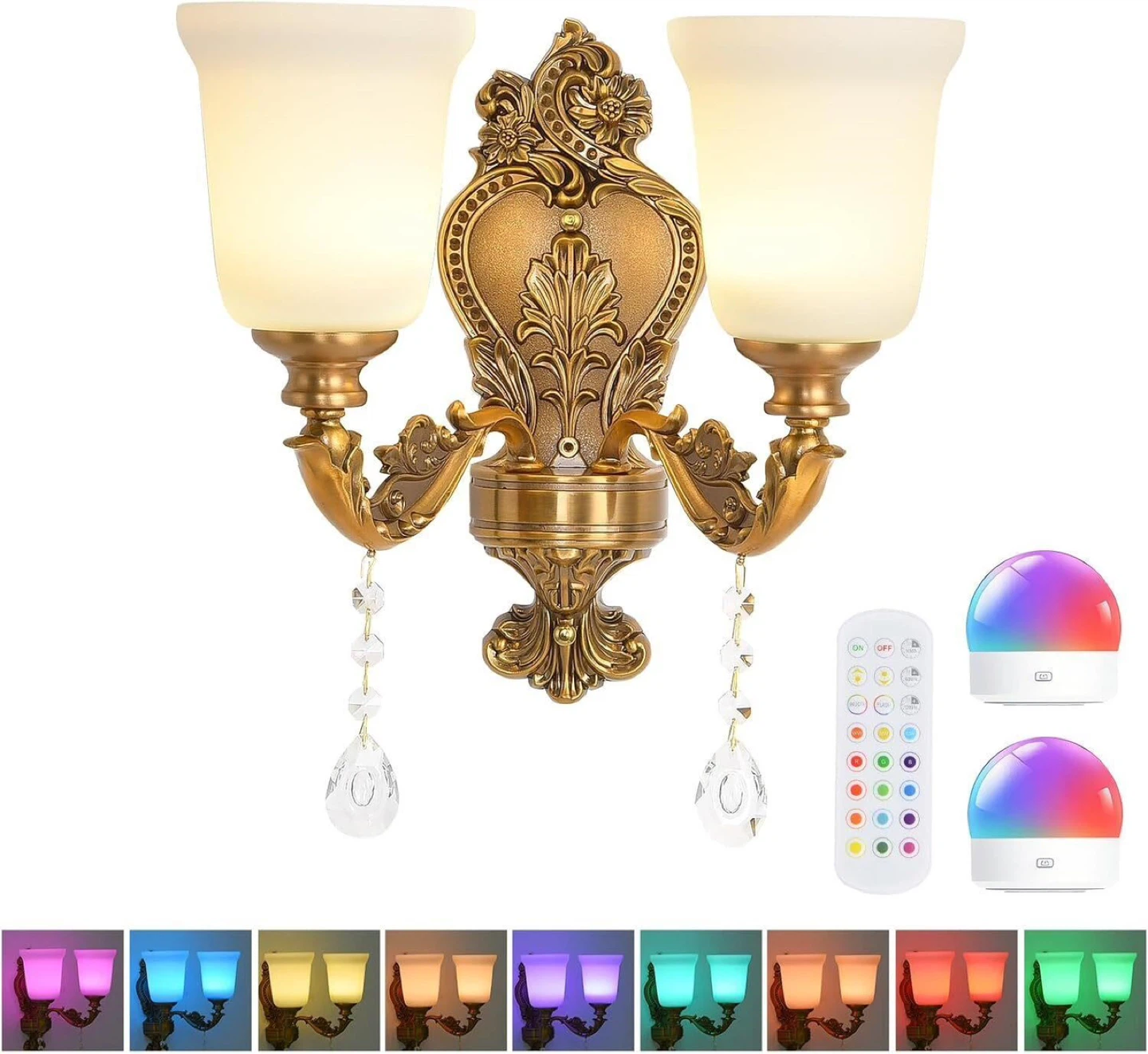 Hoxiya Battery Operated Wall Sconce 2-Light - BNIB