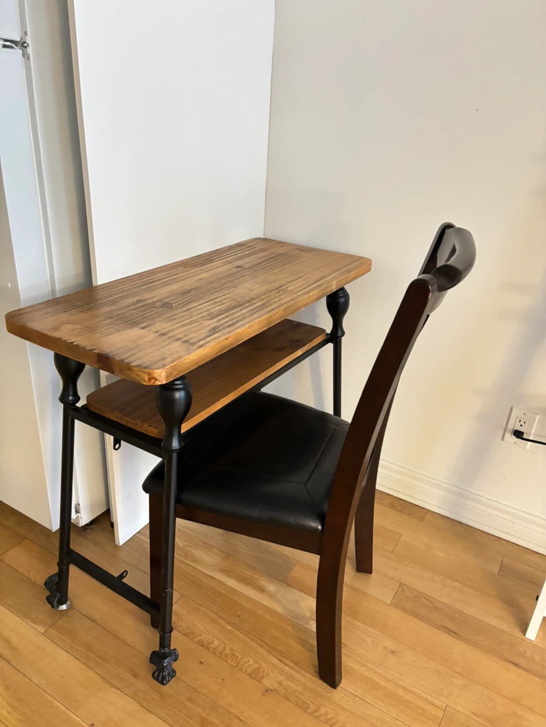 Rustic Wood and Metal Console Table