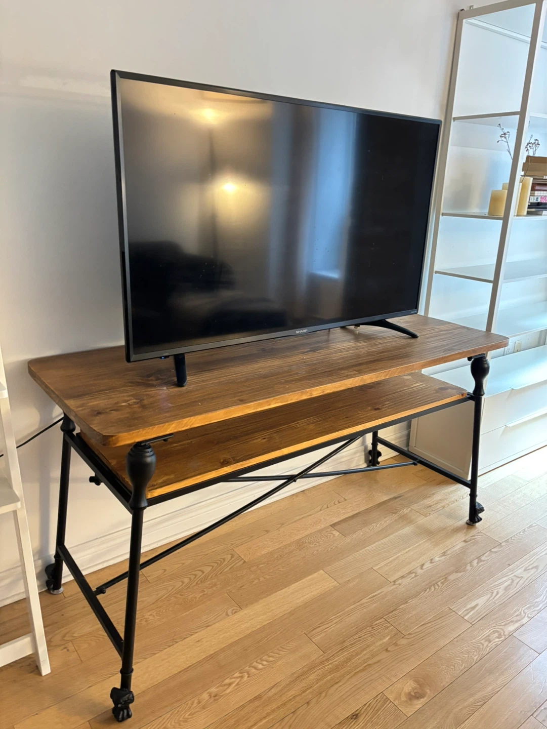 Rustic Wood and Metal Console Table - photo 2